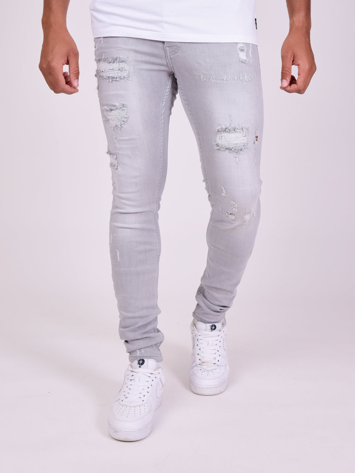 Jean skinny effet usé