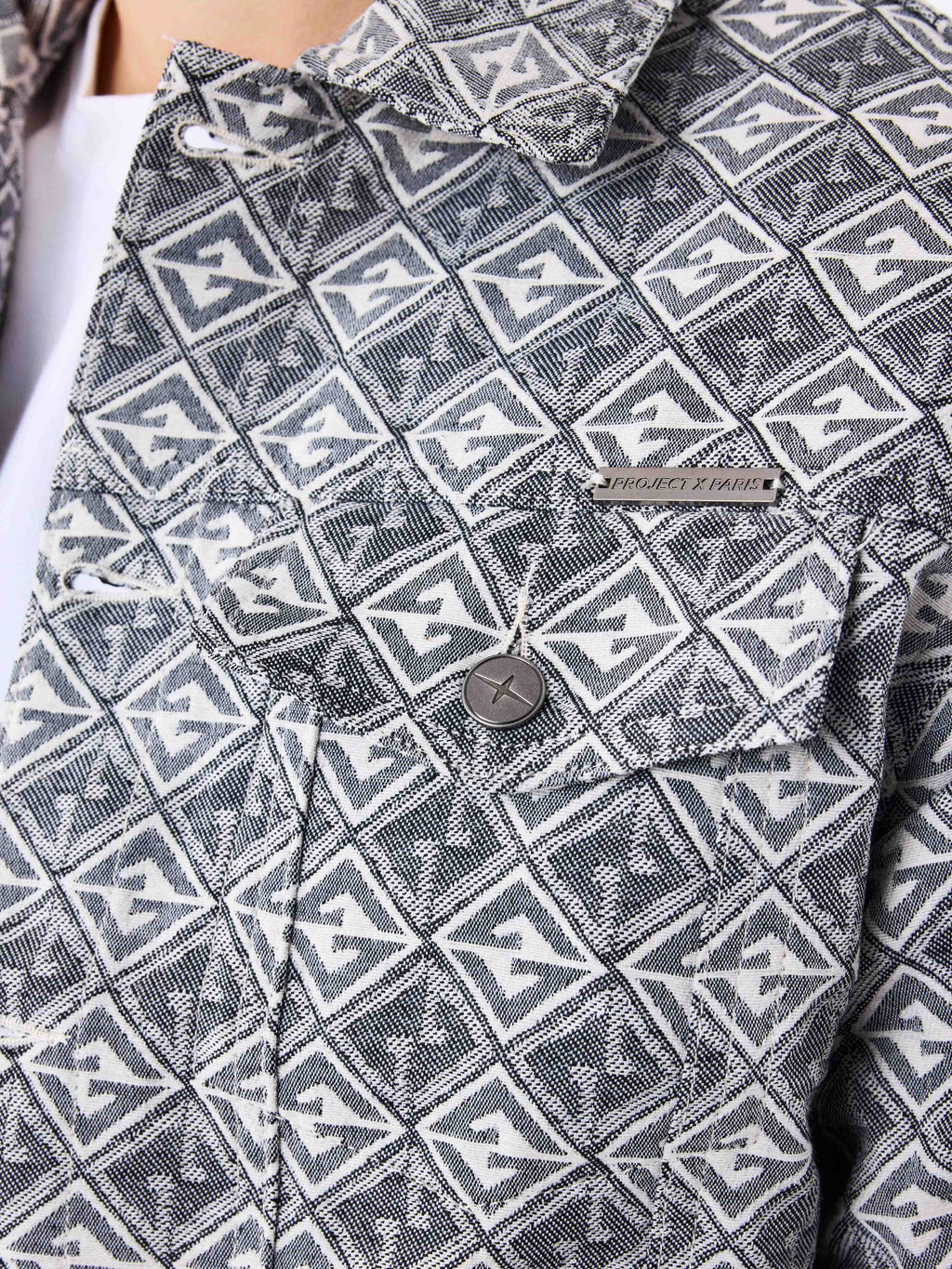 Veste en toile à motif géometrique