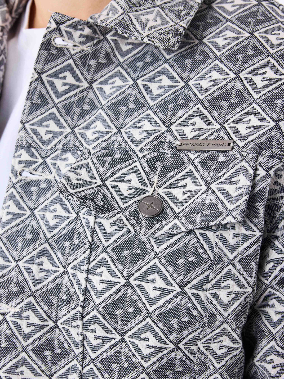 Veste en toile à motif géometrique