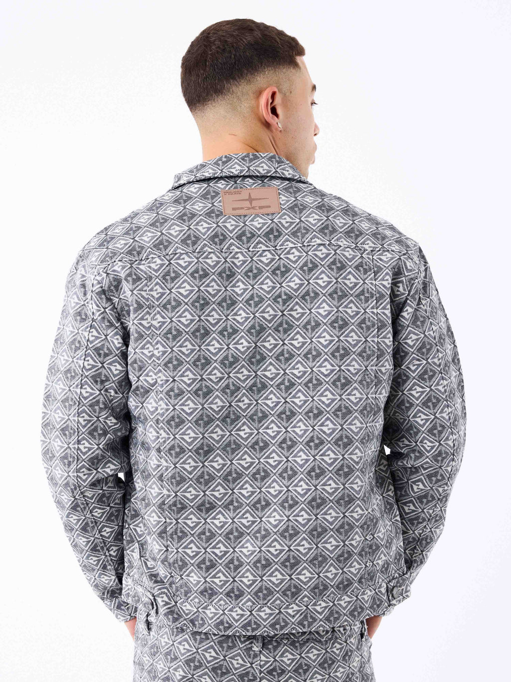 Veste en toile à motif géometrique