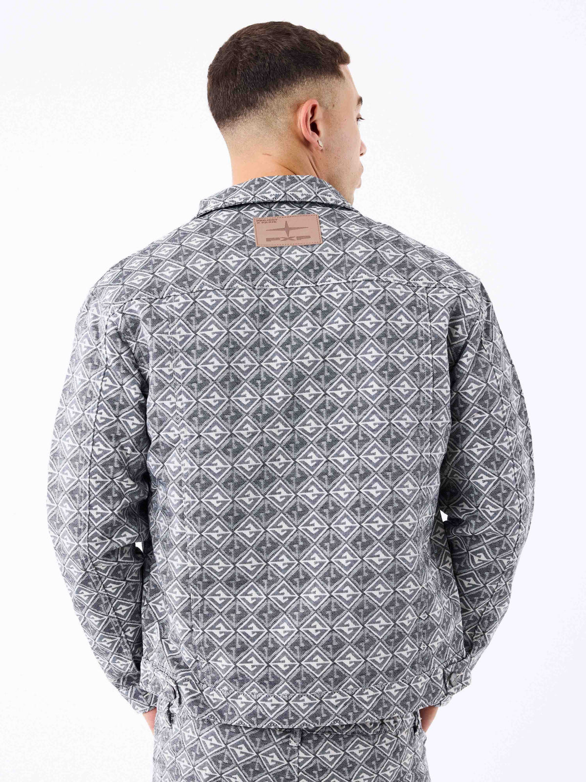 Veste en toile à motif géometrique