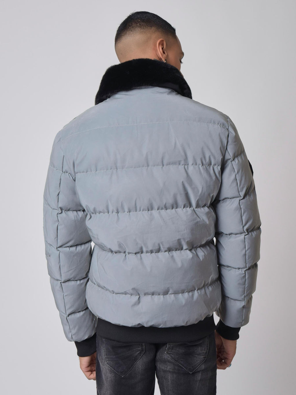 Veste matelassée col aviateur fourrure